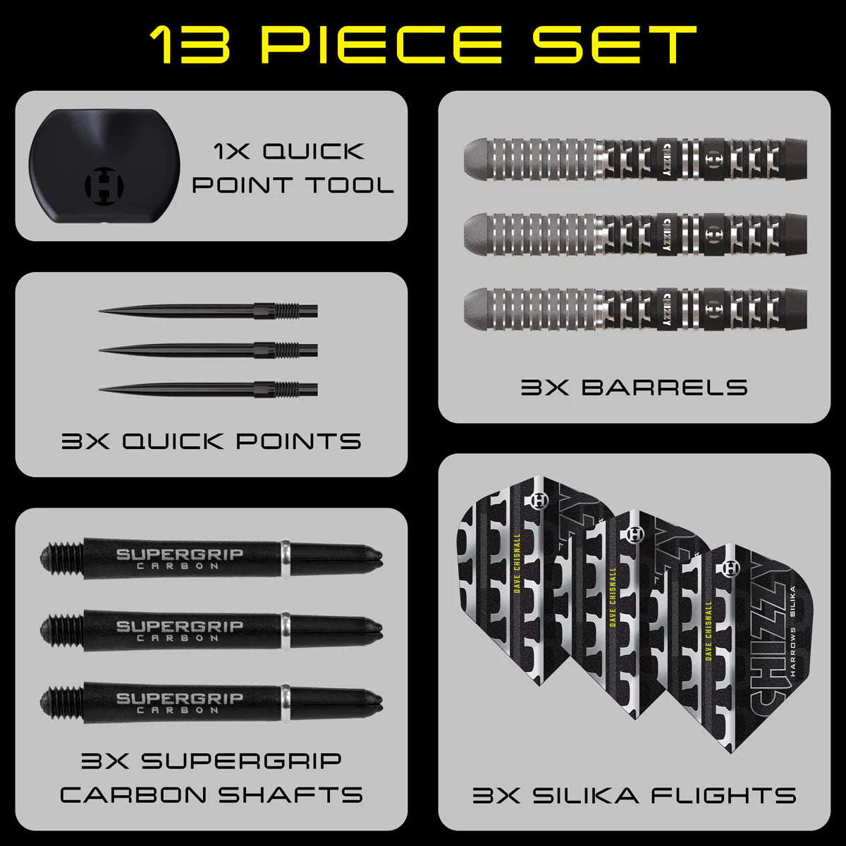 Harrows Dave Chisnall ‘Chizzy’ Series 4 90% Quick Point Darts