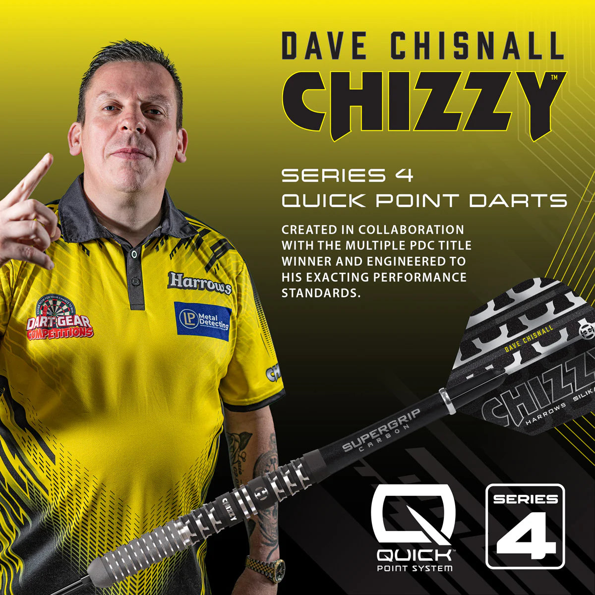 Harrows Dave Chisnall ‘Chizzy’ Series 4 90% Quick Point Darts