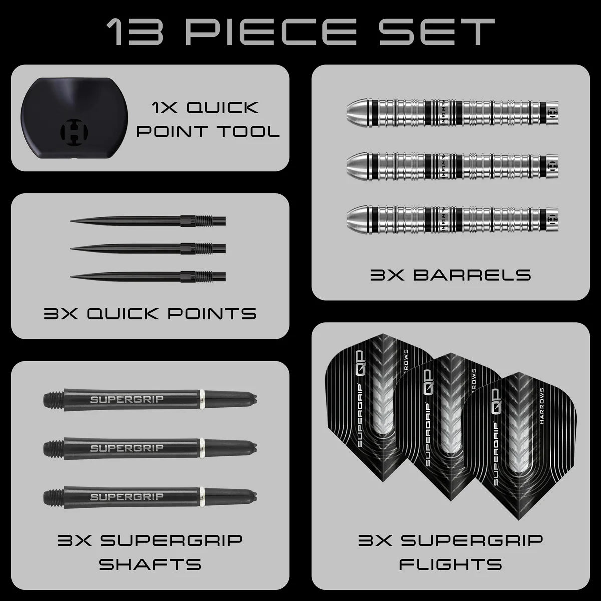 Harrows Supergrip Tapered 90% Quick Point Darts