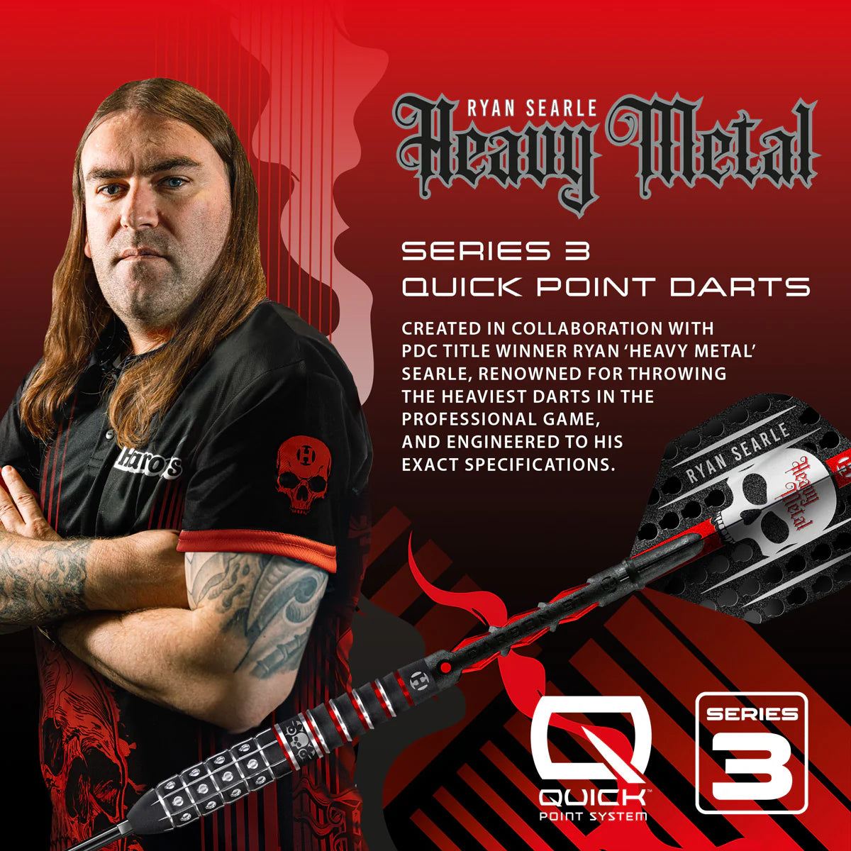 Harrows Ryan Searle Series 3 90% Quick Point Darts