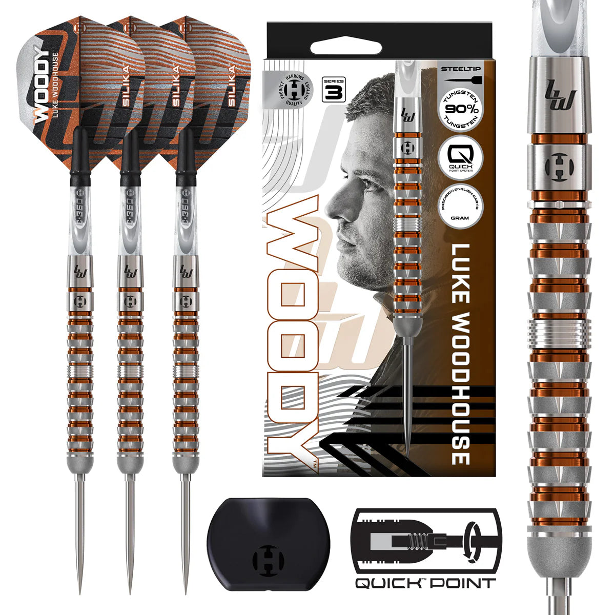 Harrows Luke Woodhouse Series 3 90% Quick Point Darts