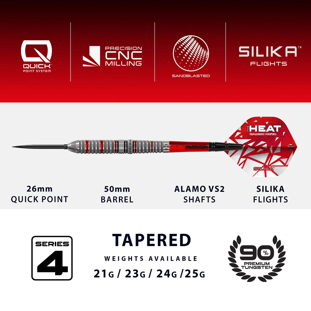 Harrows Damon Heta Series 4 90% Quick Point Darts