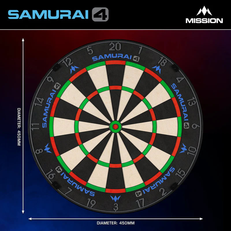 Mission Samurai 4 - Professional Dartboard - Graphite Spider