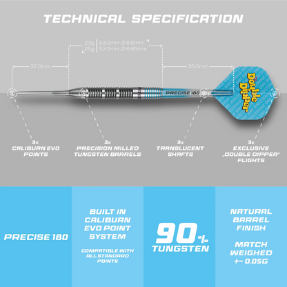 Precise180 Bella ‘Double Dipper’ Steel Tip Darts