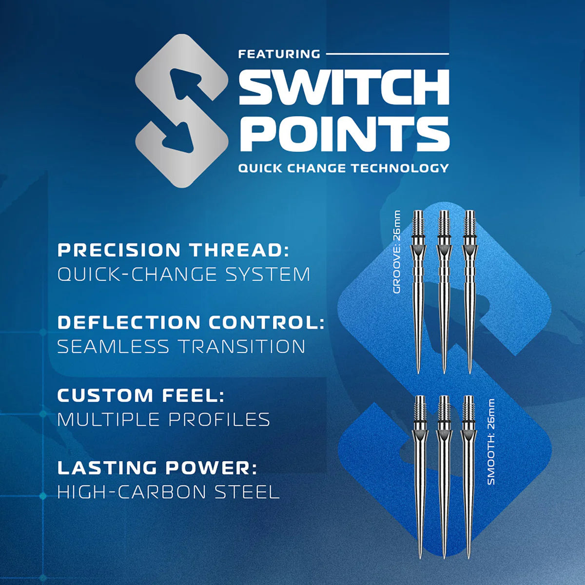 Winmau Lunaris Parallel Switch Point Darts
