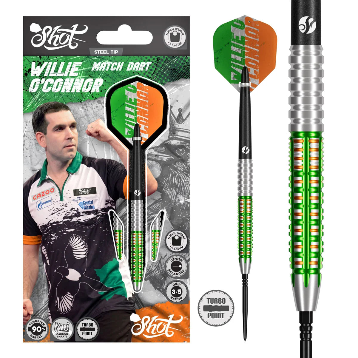 Shot Pro Series Willie O’Connor ‘Match Dart’ 90% Turbo Point Darts