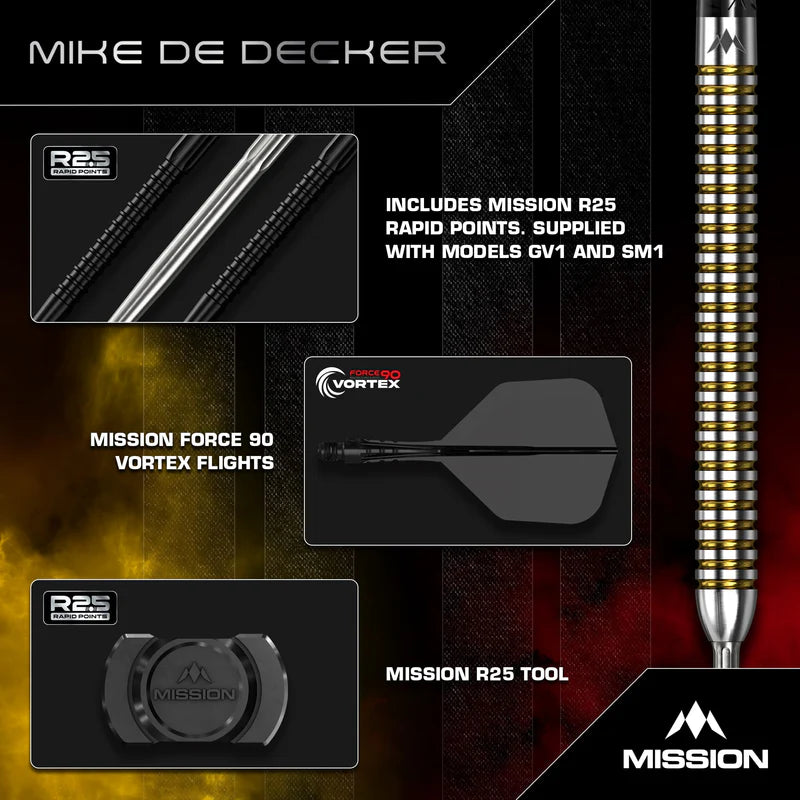 Mission Mike De Decker V2 R2.5 95% Steel Tip Darts