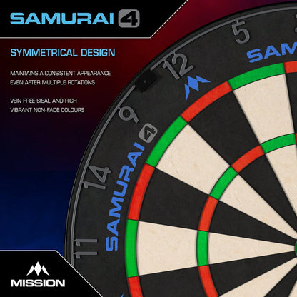 Mission Samurai 4 - Professional Dartboard - Graphite Spider