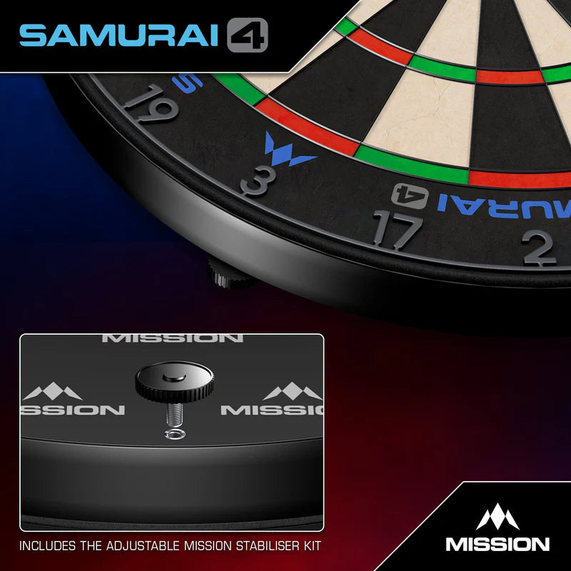 Mission Samurai 4 - Professional Dartboard - Graphite Spider