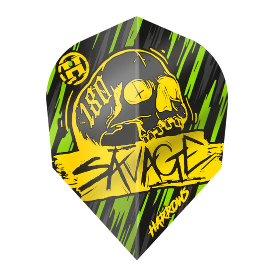 Harrows Savage Standard No.6 Flight Yellow/Green