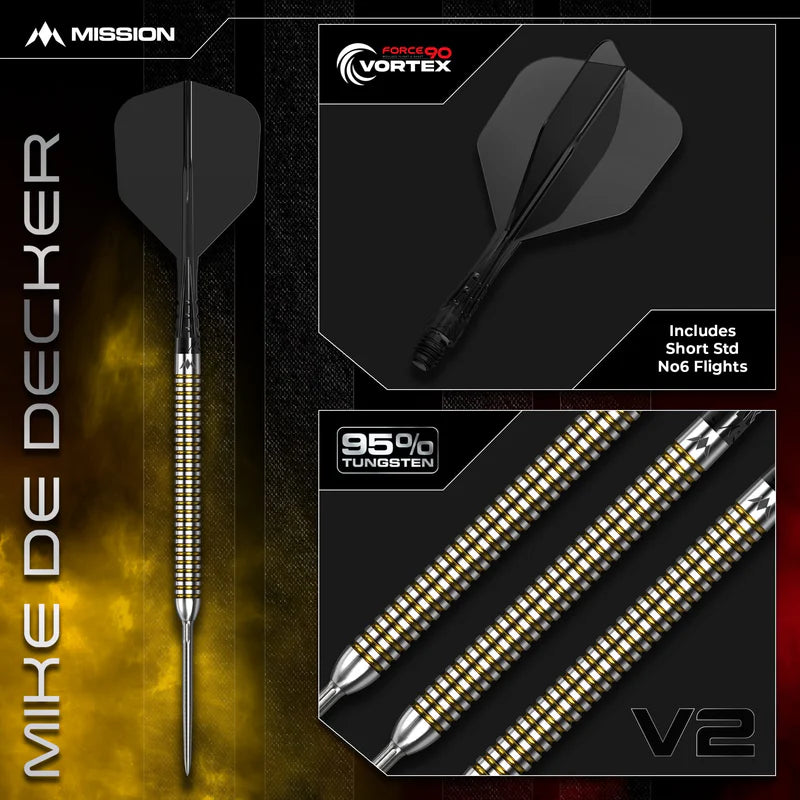 Mission Mike De Decker V2 R2.5 95% Steel Tip Darts