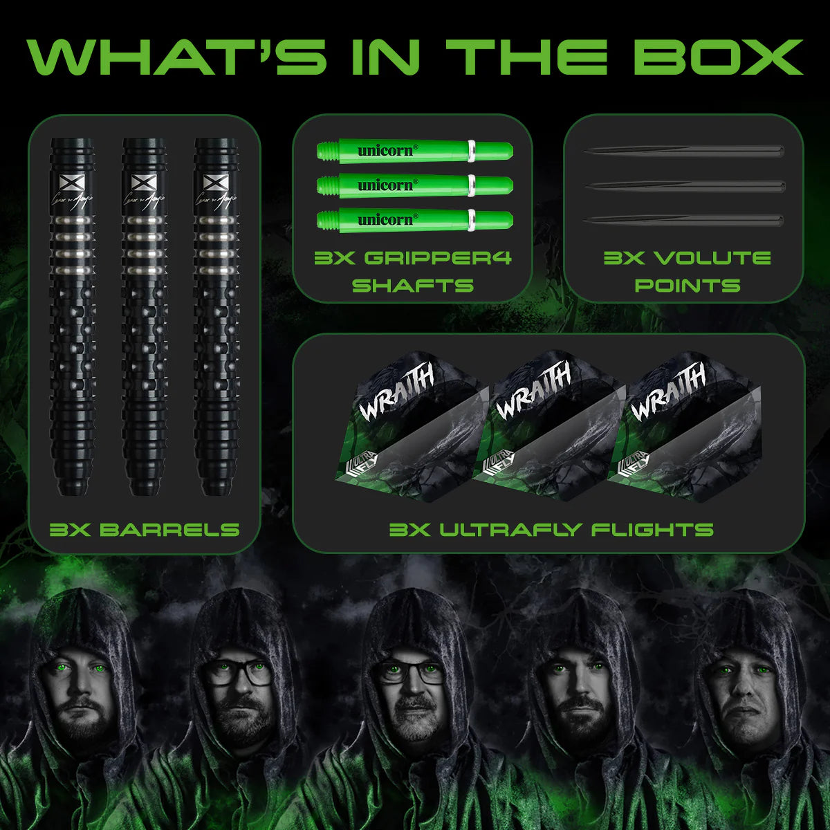 Unicorn Wraith Cameron Menzies 90% Steel Tip Darts