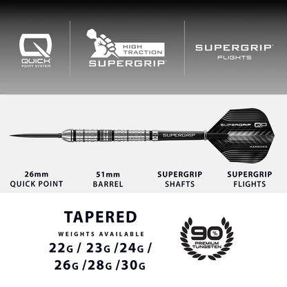 Harrows Supergrip Tapered 90% Quick Point Darts