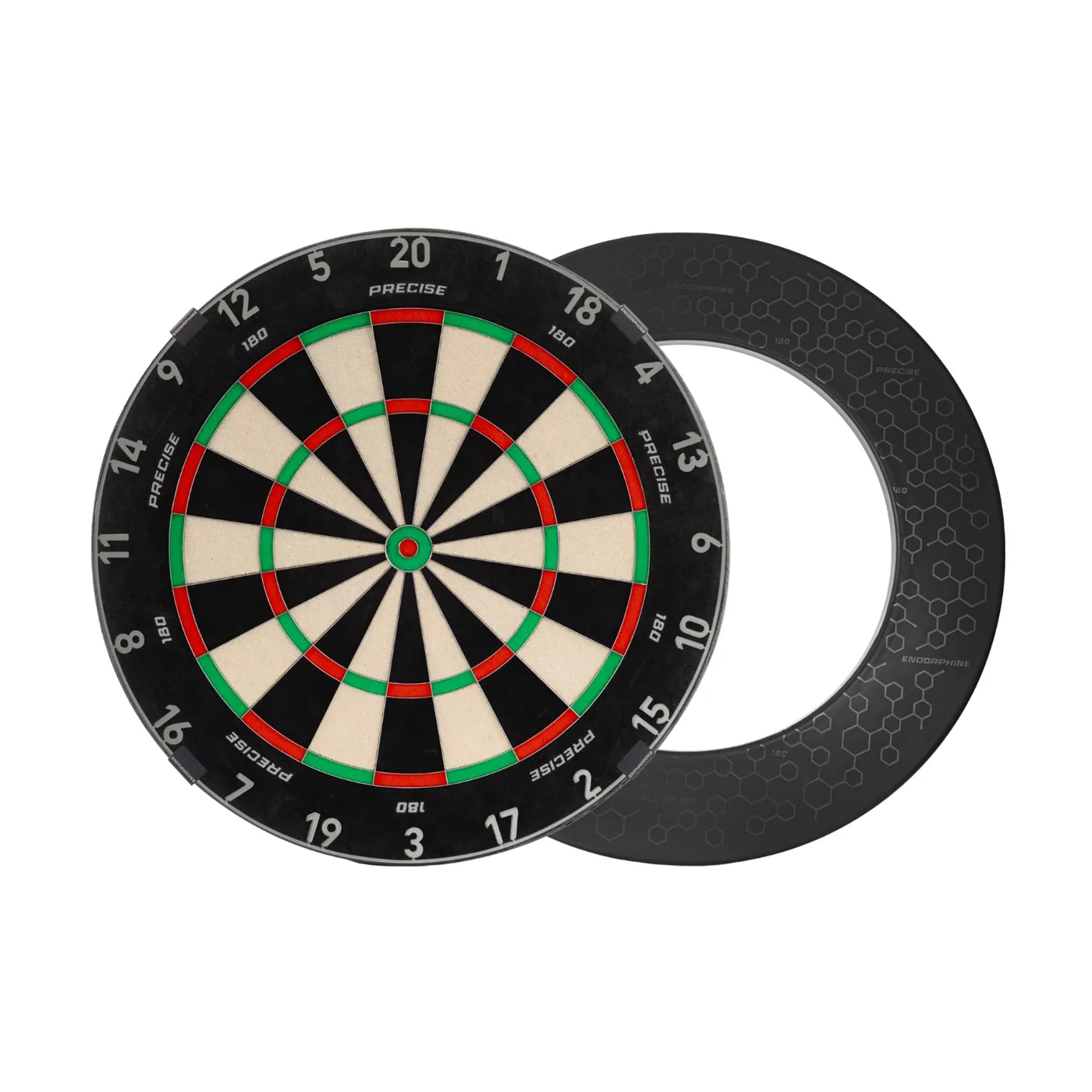 Precise180 Endorphine Dartboard + Surround Bundle