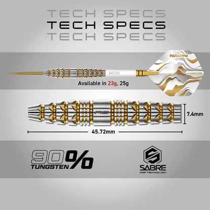 Red Dragon Paradym Gold Torpedo 90% Steel Tip Darts