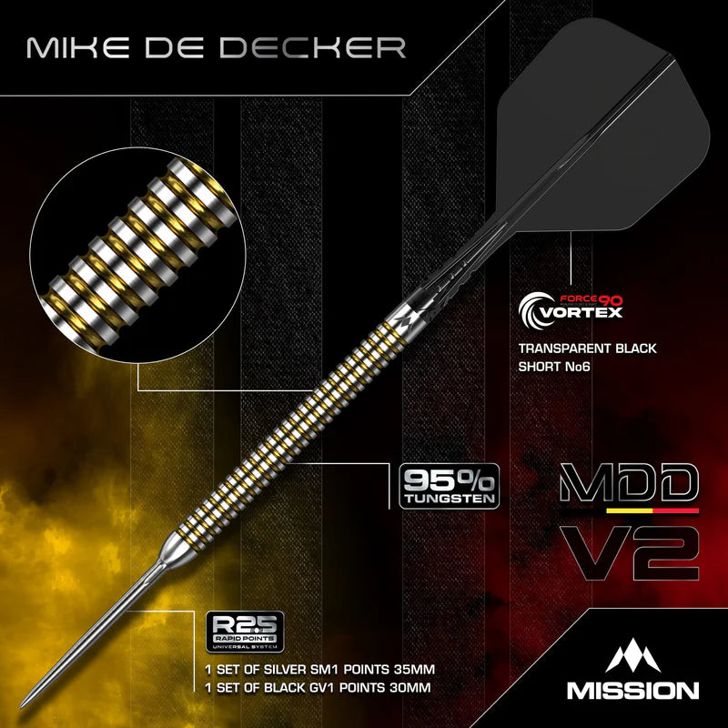 Mission Mike De Decker V2 R2.5 95% Steel Tip Darts
