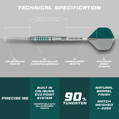 Precise180 ‘MRV1’ Steel Tip Darts