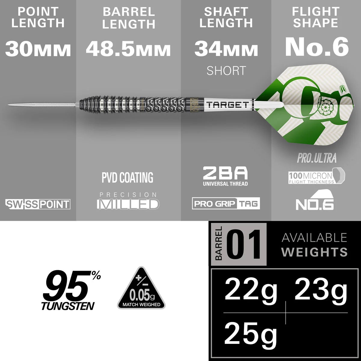 Target Charlie Manby G1 95% SP Darts