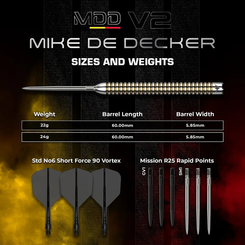 Mission Mike De Decker V2 R2.5 95% Steel Tip Darts