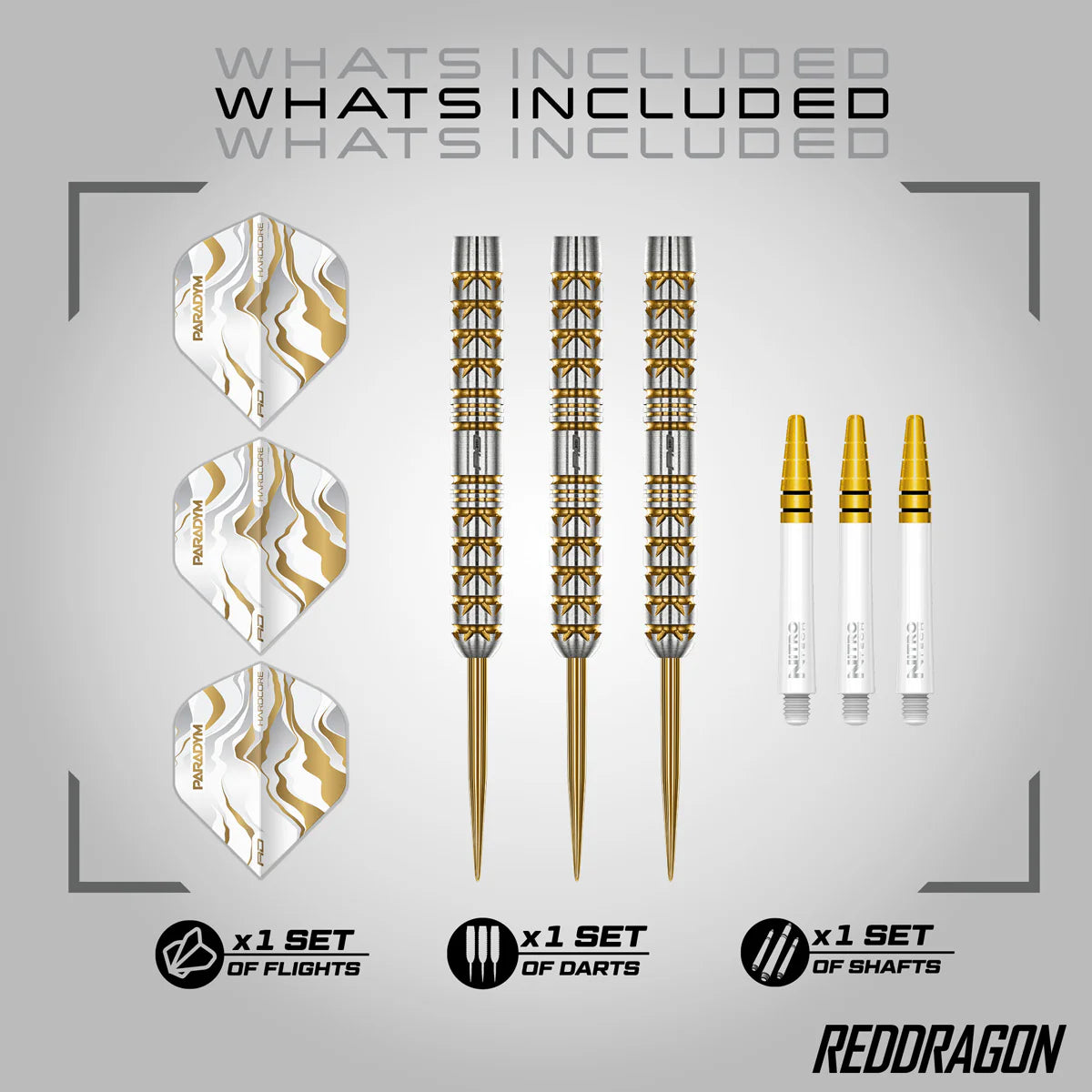 Red Dragon Paradym Gold Parallel 90% Steel Tip Darts