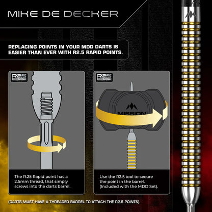 Mission Mike De Decker V2 R2.5 95% Steel Tip Darts