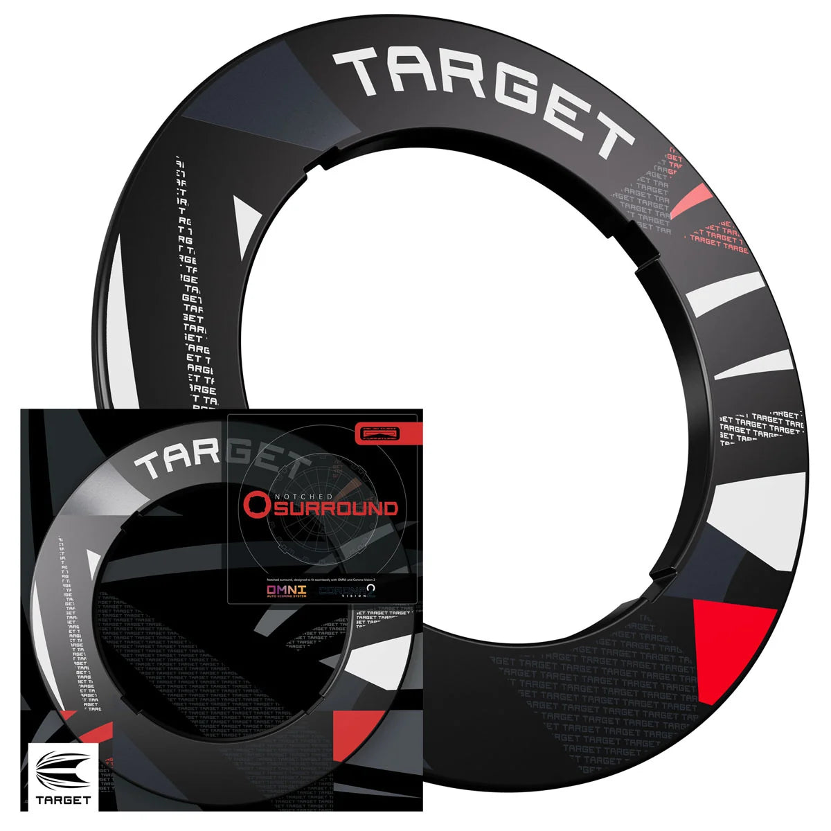 Target Black Patterned Notched Dartboard Surround