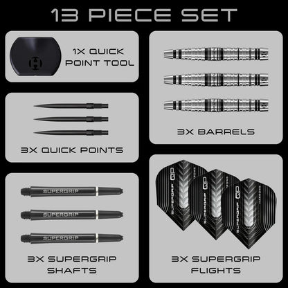 Harrows Supergrip Torpedo 90% Tungsten QP Steel Tip Dart
