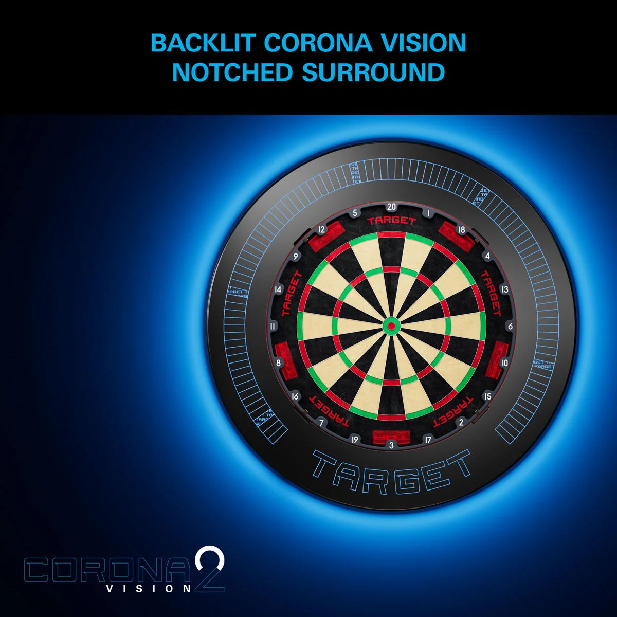 Target Corona Vision LED Notched Dartboard Surround