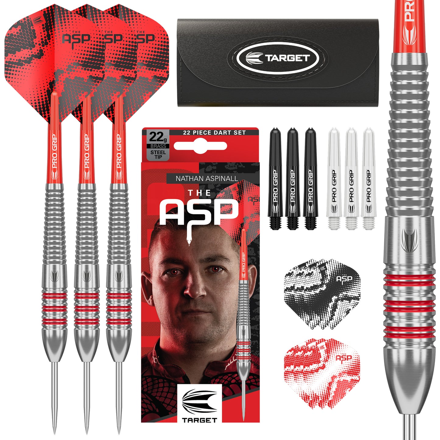 Target Nathan Aspinall Brass Steel Tip 22g Set