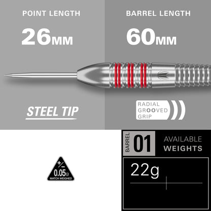 Target Nathan Aspinall Brass Steel Tip 22g Set
