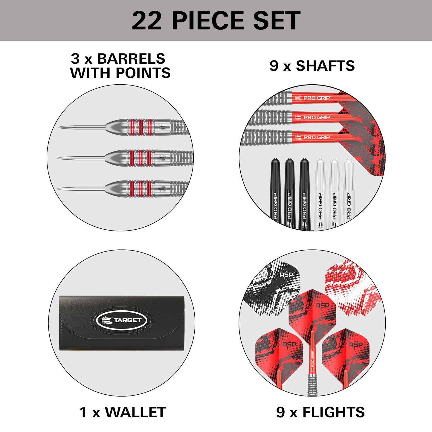 Target Nathan Aspinall Brass Steel Tip 22g Set