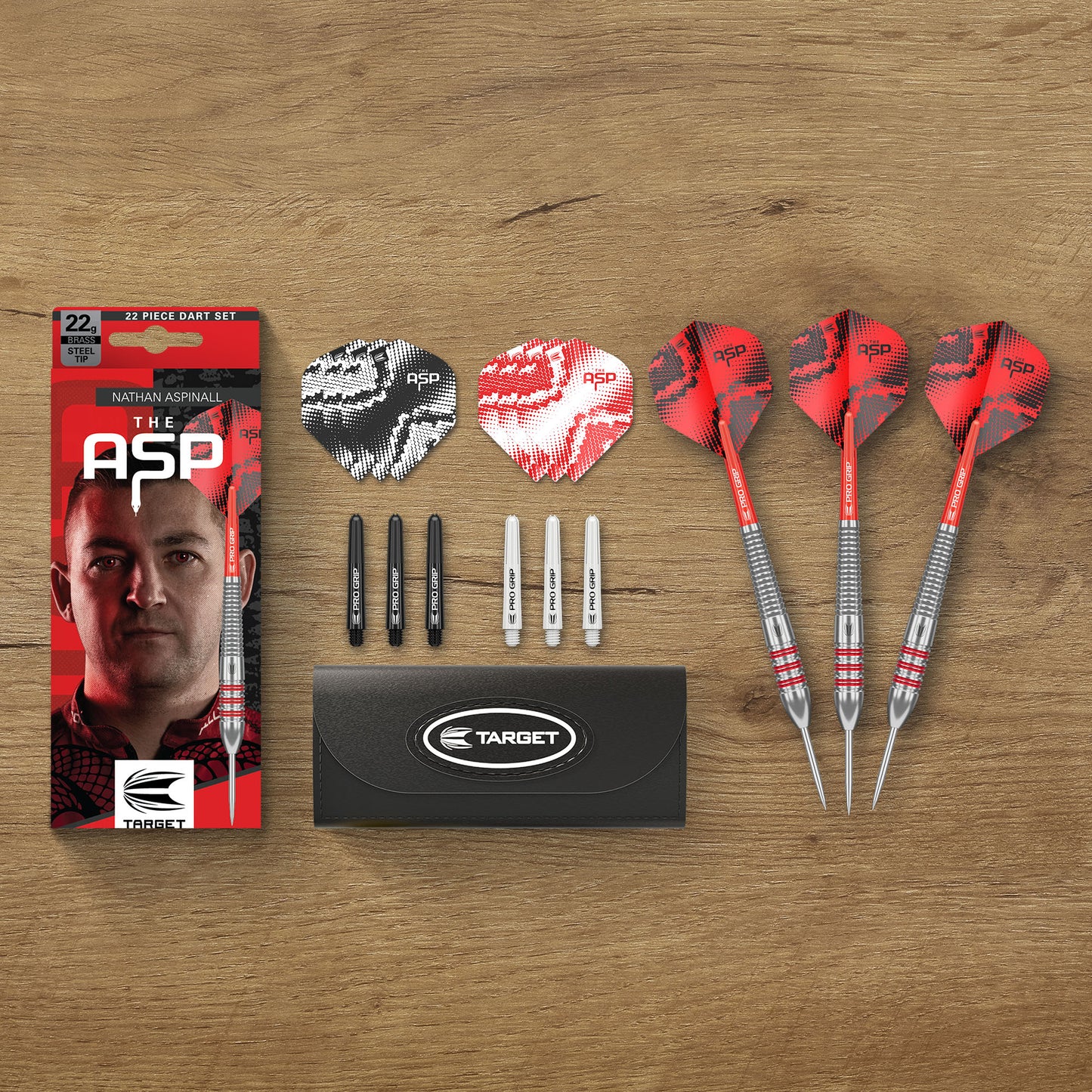 Target Nathan Aspinall Brass Steel Tip 22g Set