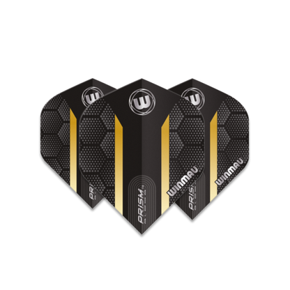 Winmau Prism Alpha Extra Thick Black & Gold Stripe Darts Flights