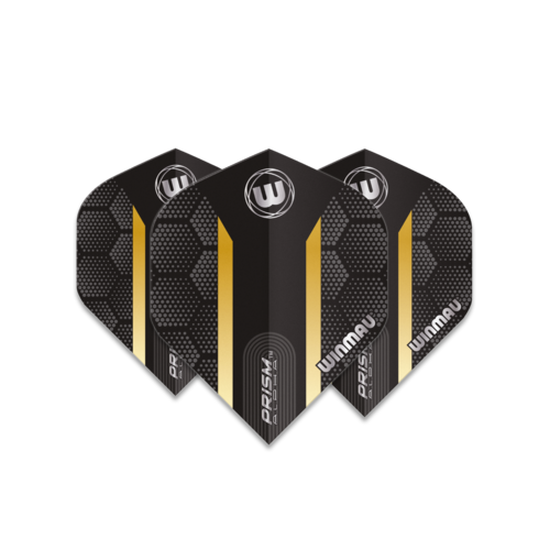 Winmau Prism Alpha Extra Thick Black & Gold Stripe Darts Flights