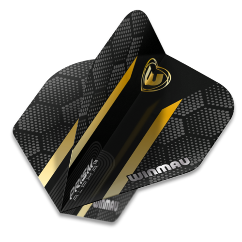 Winmau Prism Alpha Extra Thick Black & Gold Stripe Darts Flights