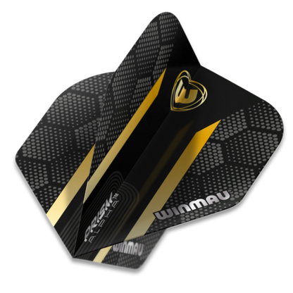 Winmau Prism Alpha Extra Thick Black & Gold Stripe Darts Flights