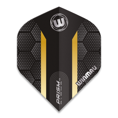 Winmau Prism Alpha Extra Thick Black & Gold Stripe Darts Flights