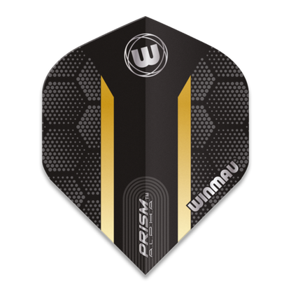 Winmau Prism Alpha Extra Thick Black & Gold Stripe Darts Flights