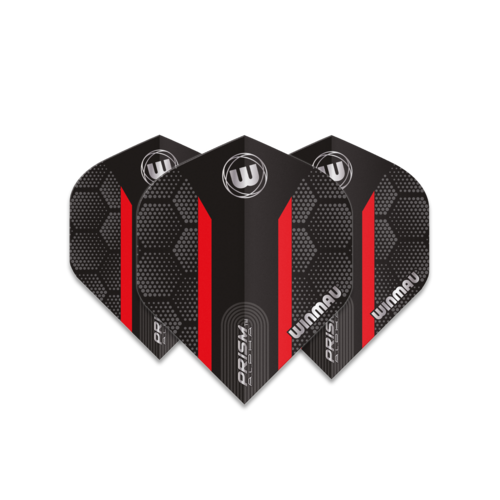 Winmau Prism Alpha Extra Thick Black & Red Stripe Darts Flights