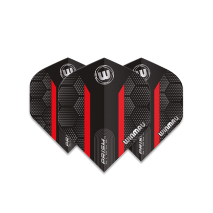 Winmau Prism Alpha Extra Thick Black & Red Stripe Darts Flights