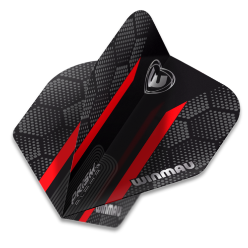 Winmau Prism Alpha Extra Thick Black & Red Stripe Darts Flights