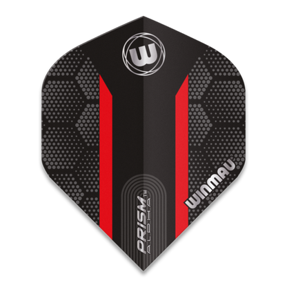 Winmau Prism Alpha Extra Thick Black & Red Stripe Darts Flights