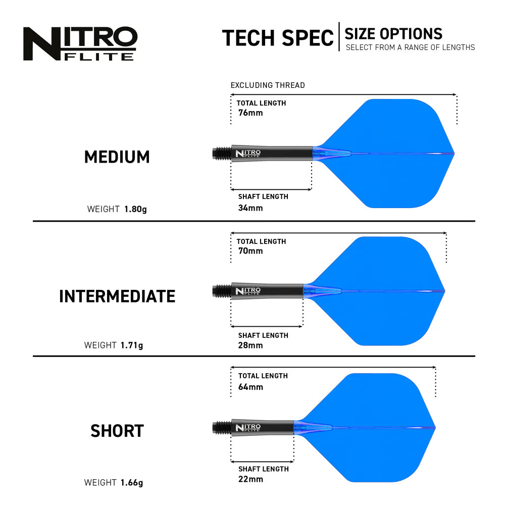 Red Dragon Nitro Flite - Integrated Flight and Shaft Black & Blue