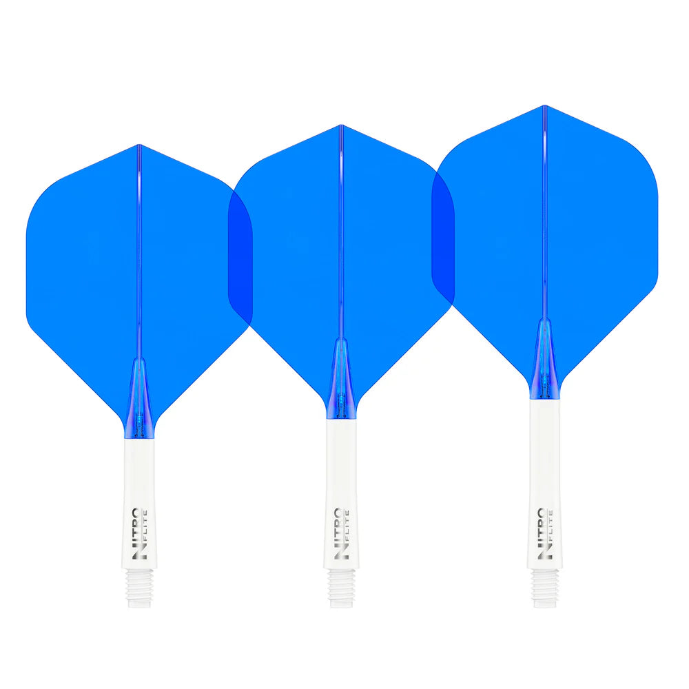 Red Dragon Nitro Flite - Integrated Flight and Shaft White & Blue