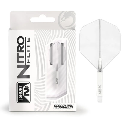 Red Dragon Nitro Flite - Integrated Flight and Shaft White & Clear