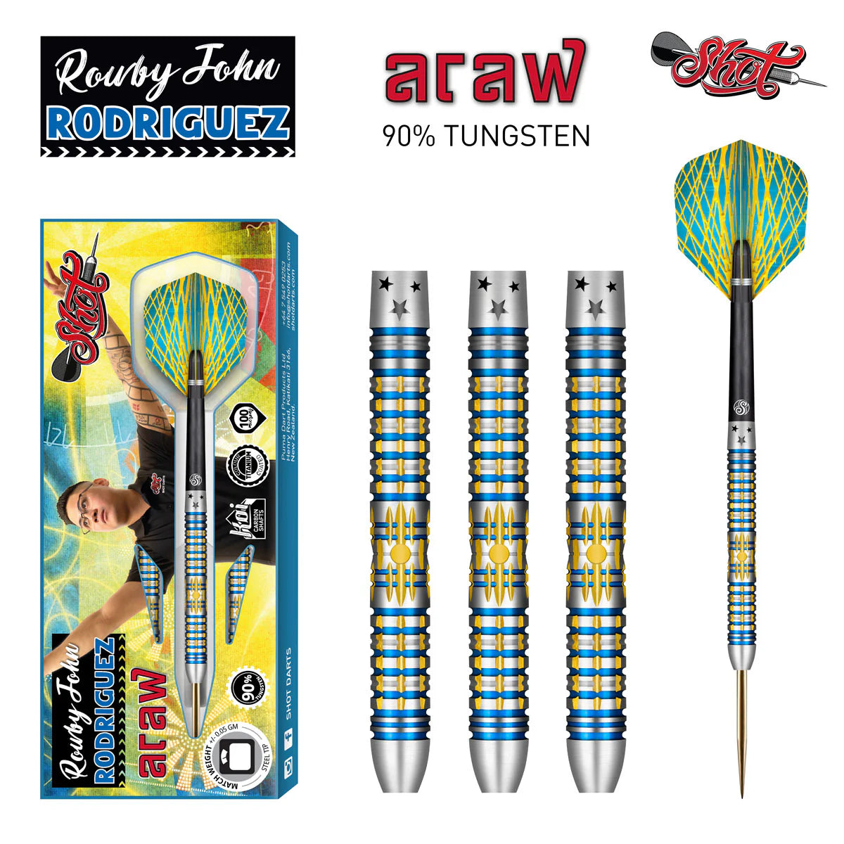 Shot Rowby-John Rodriguez Araw 90% Tungsten Darts